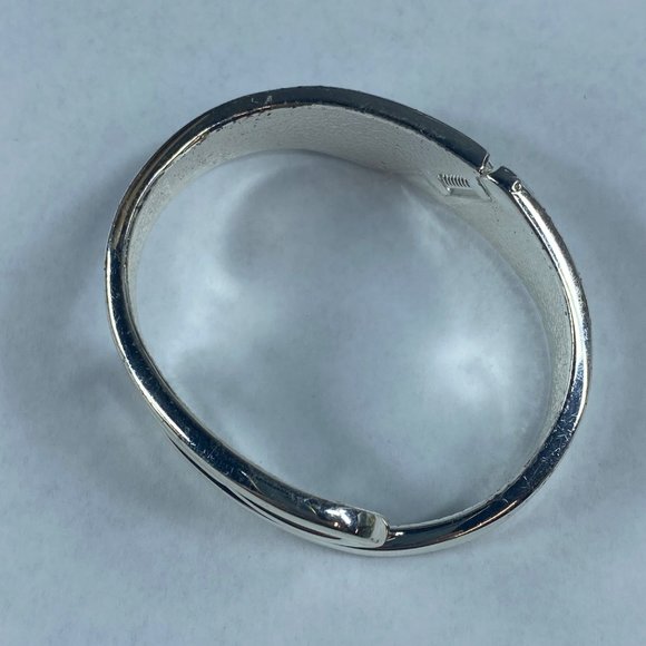 Cuff Wrap Silver Tone Bracelet Bangle Hinged Spring Adjustable Fashion Jewelry - Picture 10 of 16